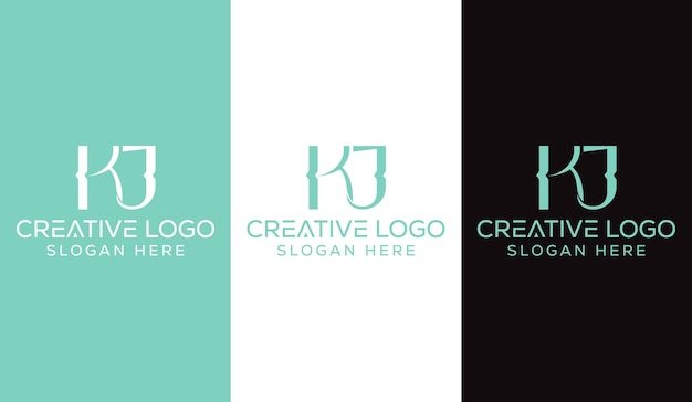 Pierwsza litera KJ Logo Design Monogram Creative Modern Sign Symbol Icon