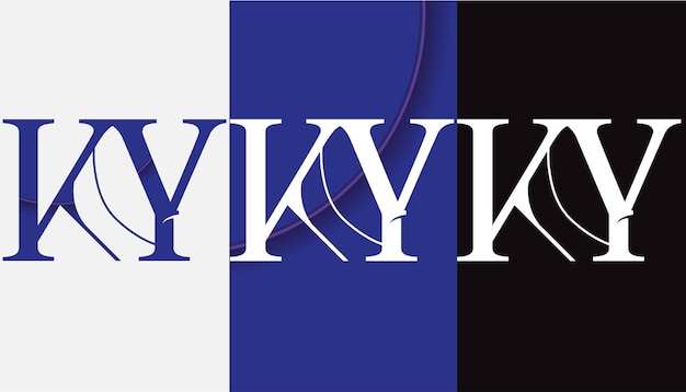 Pierwsza Litera Ky Logo Design Kreatywny Nowoczesny Symbol Ikona Monogram