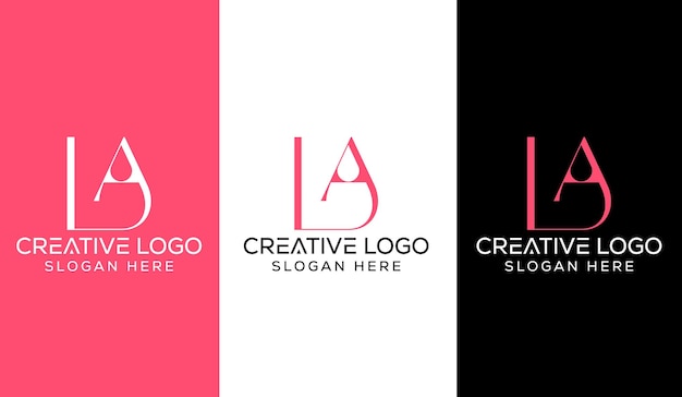 Pierwsza Litera La Logo Design Creative Modern Symbol Icon