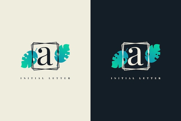 Pierwsza litera logo z projektem szablonu ramki