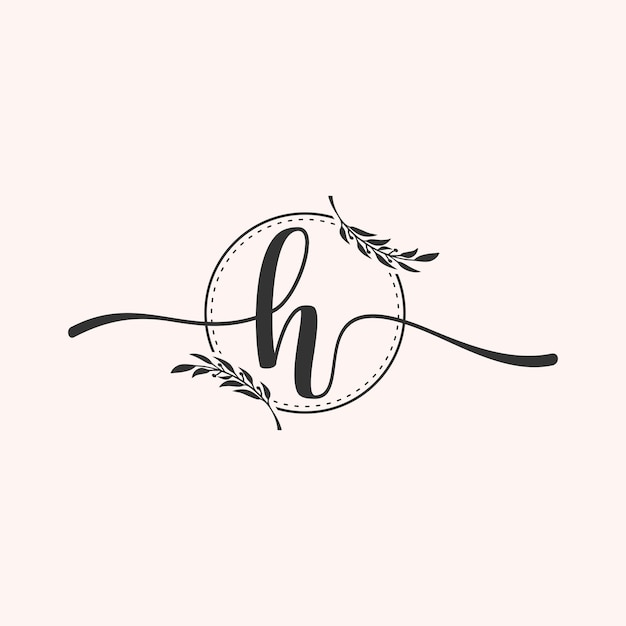 Plik wektorowy pierwsza litera luksusowe piękno kwitnie ornament monogram logo h