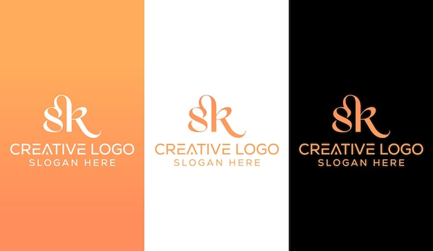 Plik wektorowy pierwsza litera sk logo design monogram creative modern sign symbol icon