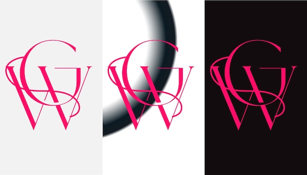 Pierwsza Litera Wg Projekt Logo Kreatywny Nowoczesny Symbol Ikona Monogram