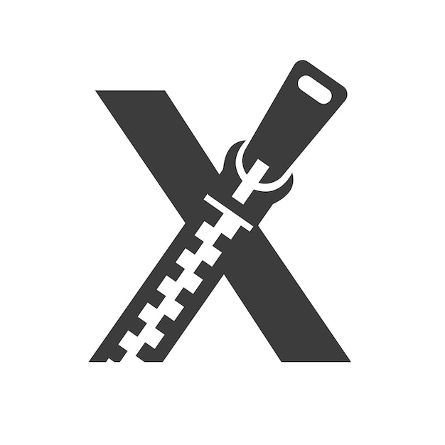 Pierwsza Litera X Zipper Logo Do Haftu Modnego I Szablonu Tożsamości Symbolu Tekstylnego