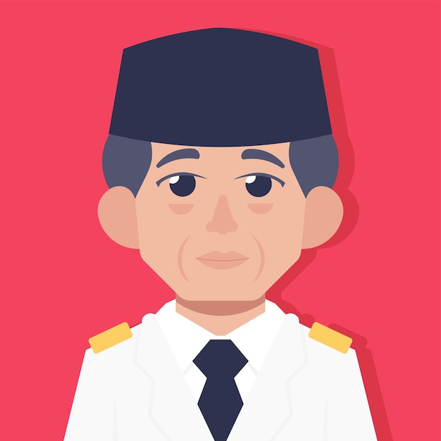 Plik wektorowy pierwszy prezydent indonezji soekarno flat design