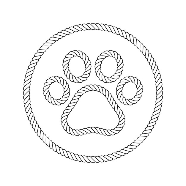 Pies łapa ikona ślad logo lina kot kotek