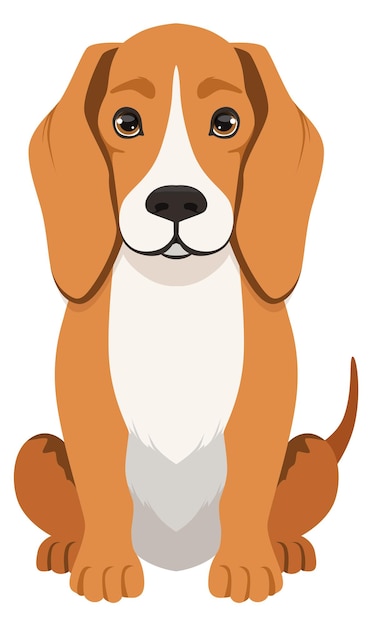 Plik wektorowy pies rasy beagle siedzi postać z kreskówki pies