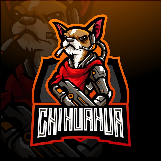 Pies Z Logo Maskotki Chihuahua Esport.