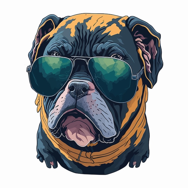 Pies z okularami przeciwsłonecznymi śliczny Amerykański Bully