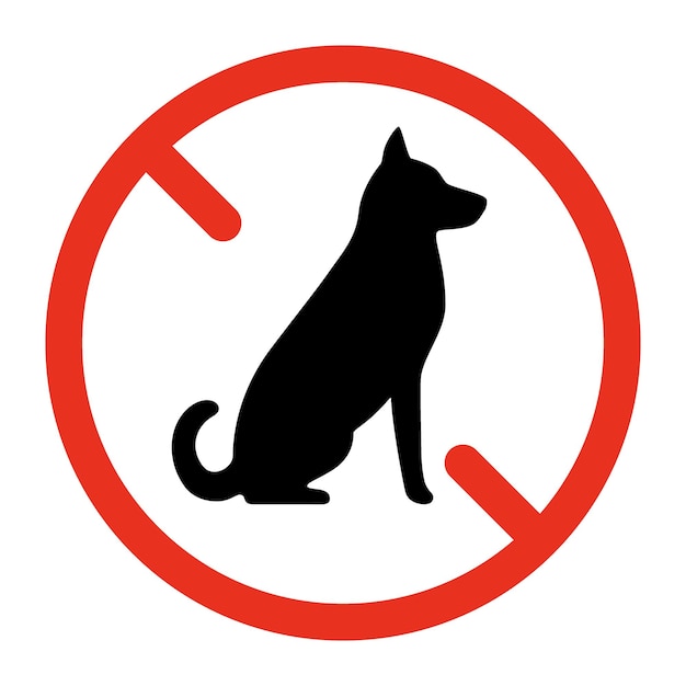 Pies Zwierzę Domowe Znak Zakazu Zwierzę Zakaz Stosowania Psów Psy W Czerwonym Kółku Z Ograniczeniami