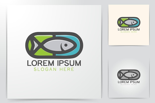 Pigułka, Ryba, Suplement Logo Wzory Inspiracji Na Białym Tle