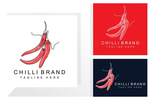 Plik wektorowy pikantne chili logo design czerwony ilustracja warzyw kuchnia składniki hot chili wektor produkty marki