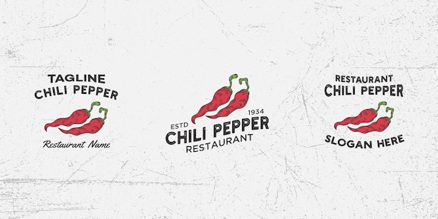 Pikantne Chili Logo Szablon Wektor, Papryka Chili, Ostre Chili, Czerwone Chili, Pikantne Jedzenie