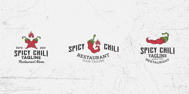 Pikantne chili logo szablon wektor, papryka chili, ostre chili, czerwone chili, pikantne jedzenie