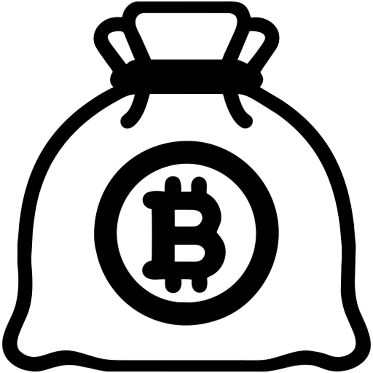 Wektor piktogram kryptograficzny worka