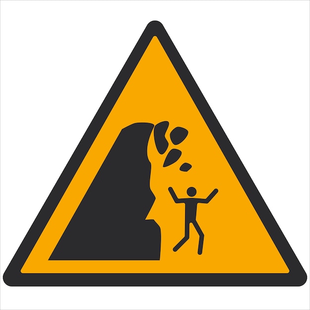 Plik wektorowy piktogram ostrzegawczy (warning pictogram warning unstable cliff) iso 7010 w053