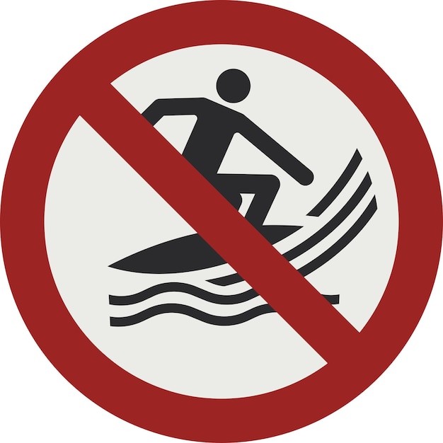 Plik wektorowy piktogram znaku zakazu no surf craft iso 7010 p059