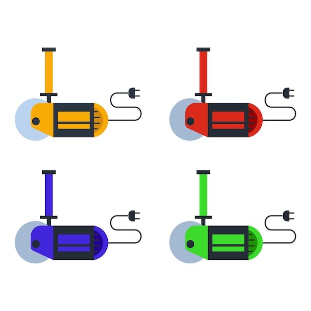 Plik wektorowy piła elektryczna zestaw narzędzi wektor kolorowy