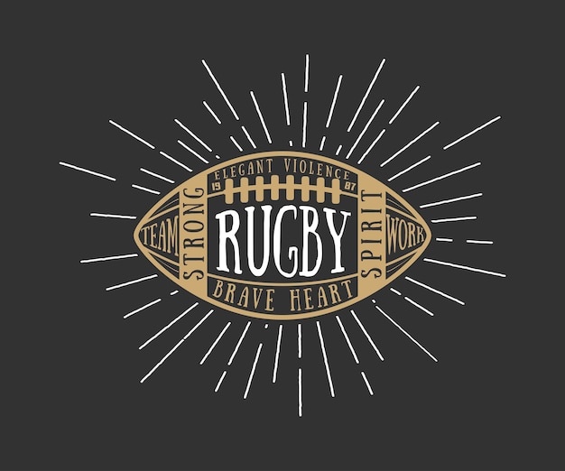 Piłka do rugby lub futbolu amerykańskiego z typografią