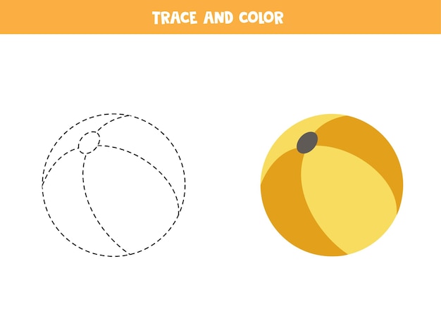 Piłka Do śledzenia I Kolorowania. Gra Edukacyjna Dla Dzieci. Praktyka Pisania I Kolorowania.