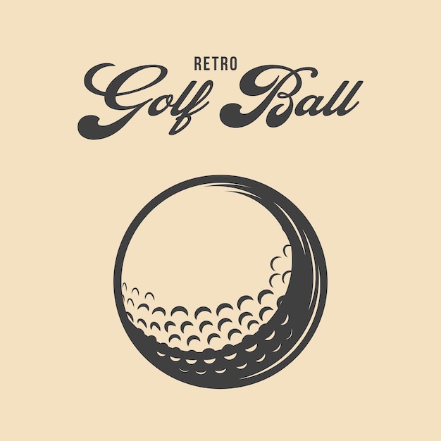 Piłka Golfowa Ilustracje Wektorowe, Retro Vintage Golf Ball