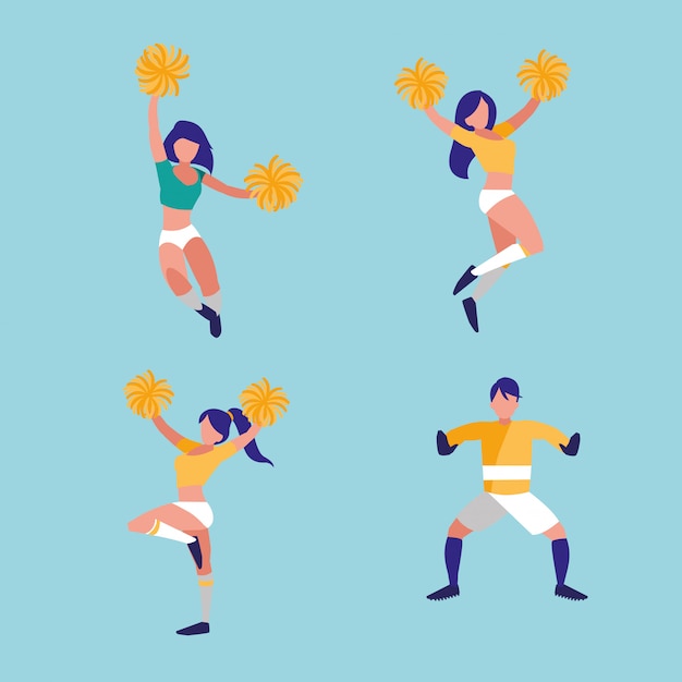 Piłka nożna bramkarza i cheerleaderka kobiet