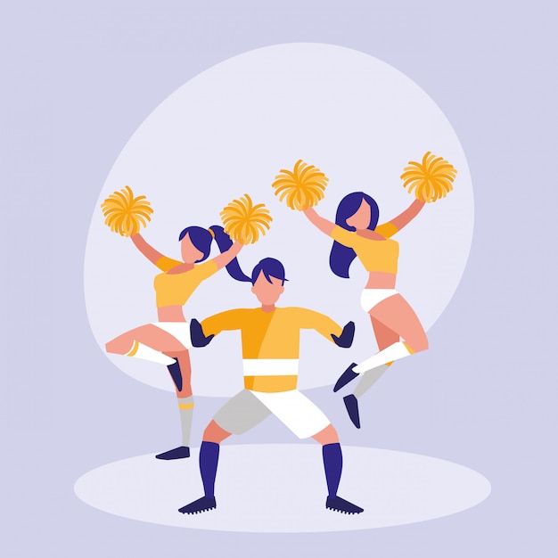 Piłka nożna bramkarza i cheerleaderka kobiet