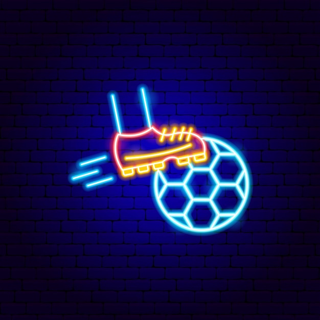 Piłka Nożna Gra Neon Znak