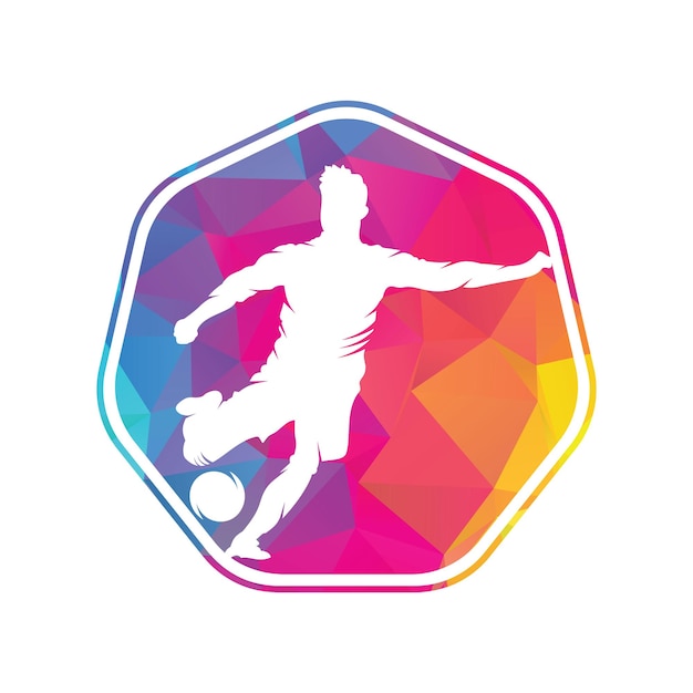 Plik wektorowy piłka nożna i piłkarz projekt logo drybling piłka logo wektor ikona designu