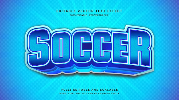 Piłka nożna wydarzenie sportowe wektor efekt tekstowy edytowalny