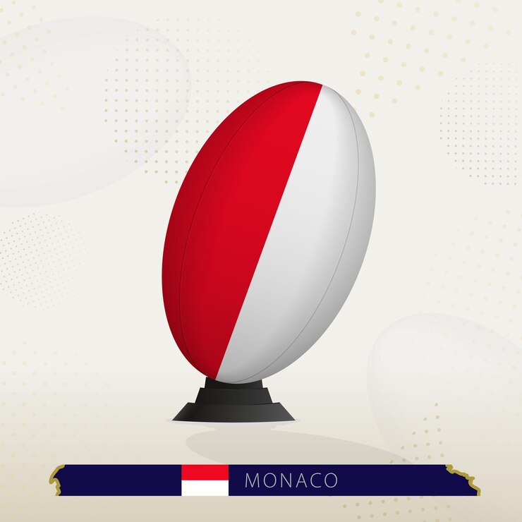 Wektor piłka rugby w monako na piłkach rugby z nowoczesnym projektem