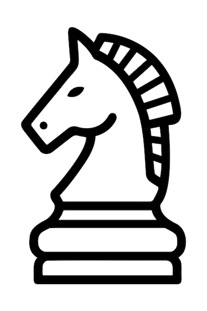 Piłka szachowa Ikona Logo Kontur Ilustracja wektorowa