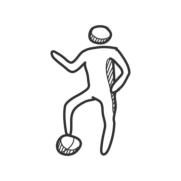Plik wektorowy piłkarz ikony w ręcznie rysowane bazgroły