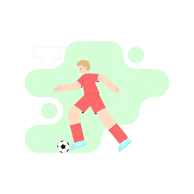 Plik wektorowy piłkarz kozłuje piłkę