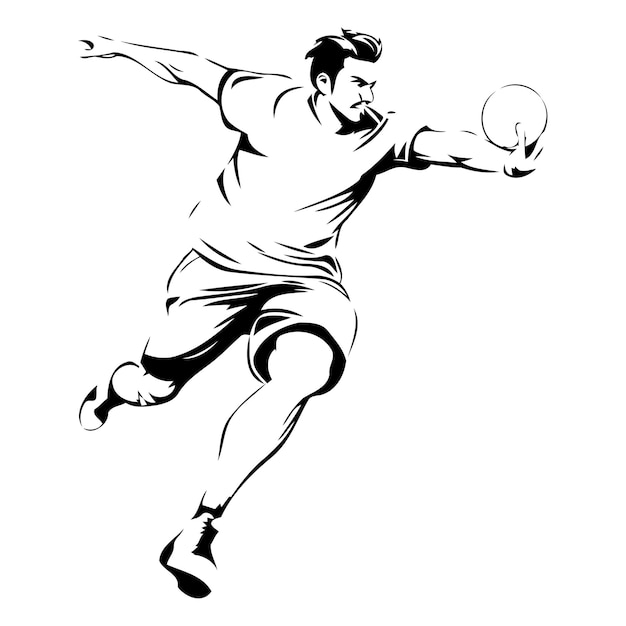 Plik wektorowy piłkarz z piłką w akcji kolorowa ilustracja wektorowa