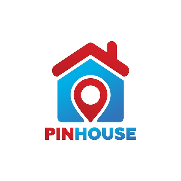 Pin House Logo Szablon Projekt Wektor, Godło, Koncepcja Projektowa, Kreatywny Symbol, Ikona