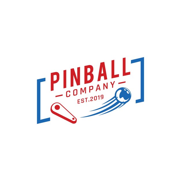 Pinball Vintage Retro Wektor Odznaka Logo Godło Dla Baner Plakat Ulotka Witryny Internetowej