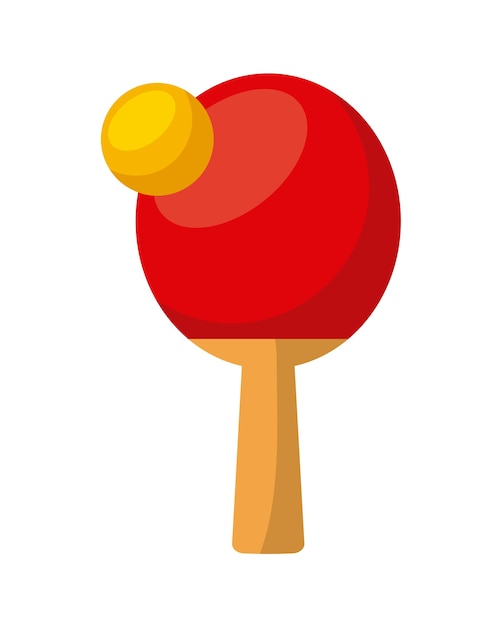 Plik wektorowy ping pong ball i rakieta na białym tle. kolorowy wzór. ilustracji wektorowych