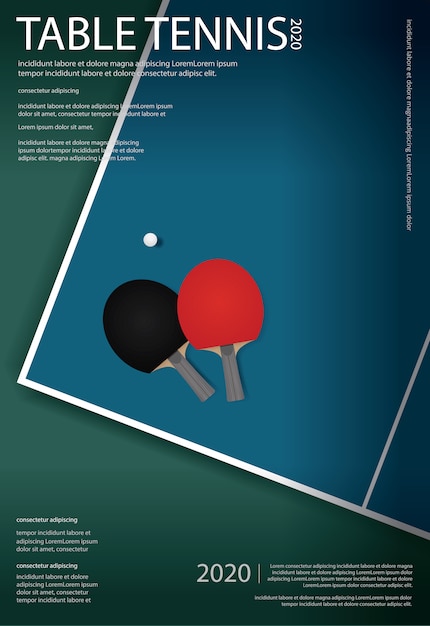 Pingpong Plakat Szablon Ilustracji