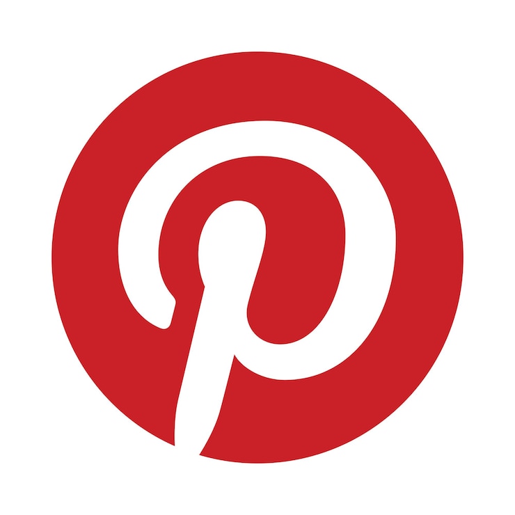 Wektor pinterest icon logo media social iphone technologia biznesowa komputer stolik telefon cyfrowy