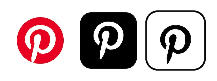 Wektor pinterest na tle aplikacji mediów społecznościowych ikony mediów społecznościowych realistyczny zestaw redakcja