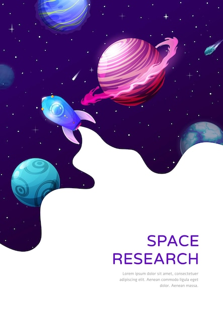 Plik wektorowy pionowy plakat ekspedycji kosmicznej w kosmosie