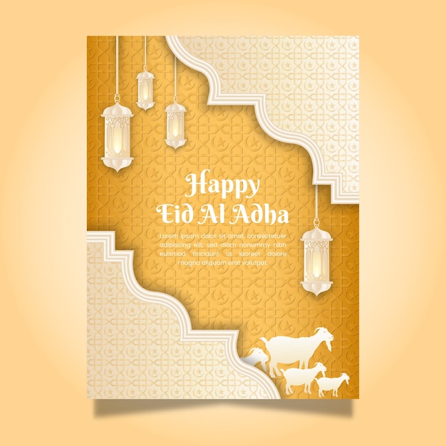 Pionowy Plakat Islamski Eid Al Adha