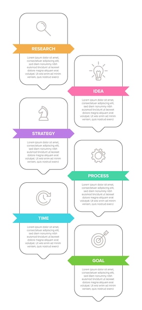 Pionowy Projekt Infografiki Z Ikonami I 6 Opcjami Lub Krokami