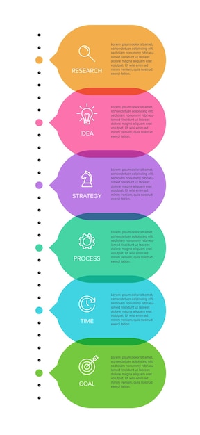 Pionowy Projekt Infografiki Z Ikonami I 6 Opcjami Lub Krokami