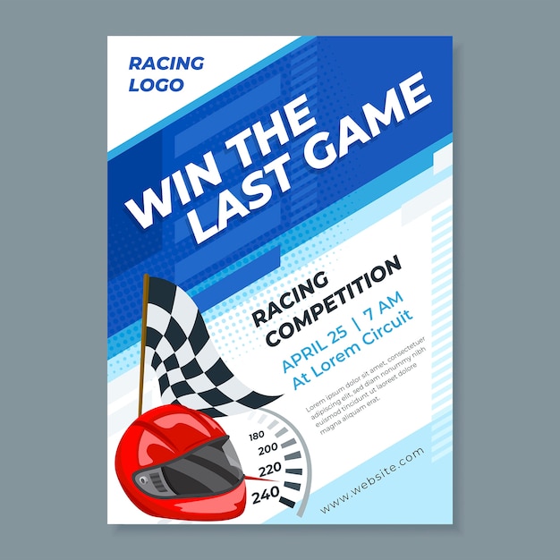 Plik wektorowy pionowy szablon plakatu do mistrzostw wyścigów samochodowych