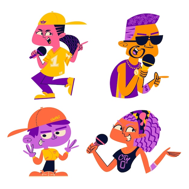 Piosenkarze doodle kolekcja naklejek