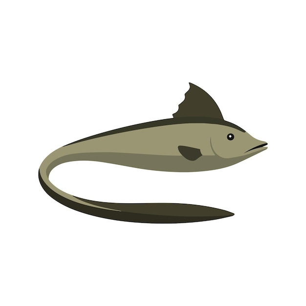 Pipefish Płaska ilustracja wektorowa Prosty stylizowany projekt Długie szczupłe ciało Zielono-brązowy kolor Minimalistyczny wygląd Czyste linie Białe tło