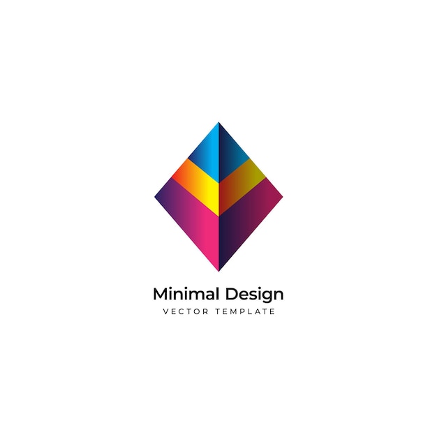 Piramida 3d Minimalne Logo Szablon Ilustracja Wektorowa