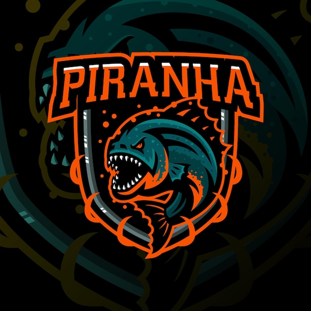 Piranha Mscot Logo Esport Ilustracja Gier